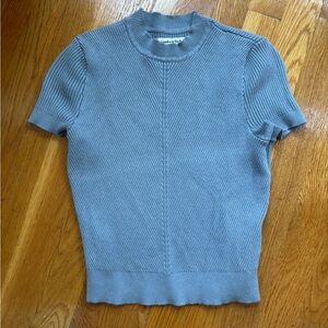 Abercrombie & Fitch Blue Ribbed Knit Top